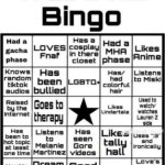 Weird Kid Bingo template