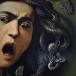 Medusa, 1597, by Caravaggio meme