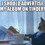What could possibly go wrong? | I SHOULD ADVERTISE MY ALBUM ON TINDER! | image tagged in memes,i should buy a boat cat | made w/ Imgflip meme maker