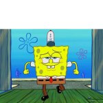 SpongeBob walking in cool meme