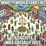 what it would look like if society was socially just | WHAT IT WOULD LOOK LIKE; IF SOCIETY WAS SOCIALLY JUST. | image tagged in what it would look like if society was socially just | made w/ Imgflip meme maker