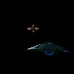 Star Trek USS Voyager With Ship Nearby