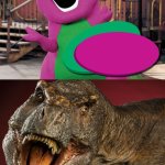 barney t-rex | HOW I LOOK LIKE IN THE MIRROR; HOW I LOOK LIKE IN REAL LIFE | image tagged in barney t-rex,memes,funny,barney | made w/ Imgflip meme maker