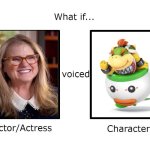 What if Nancy Cartwright voiced Bowser Jr.(for the super mario movie 2) | image tagged in what if this actor or actress voiced this character,nancy cartwright,super mario,bowser jr,super mario movie | made w/ Imgflip meme maker