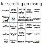 MSMG bingo