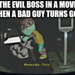 Every time | THE EVIL BOSS IN A MOVIE WHEN A BAD GUY TURNS GOOD | image tagged in gifs,fine i'll do it myself | made w/ Imgflip video-to-gif maker