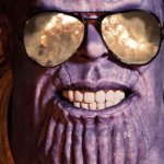 Thanos watching an explosion