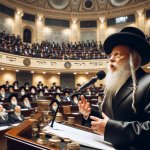 Orthodox Jew speaks at Knesset in Jerusalem