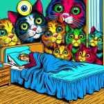 cats watching person sleep