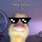 hey baby girl ☠ | hey baby

:3 | image tagged in duck selfie | made w/ Imgflip meme maker