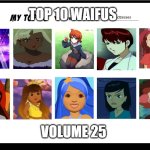 top 10 waifus volume 25 | TOP 10 WAIFUS; VOLUME 25 | image tagged in top 10 worst voice actors,waifu,pokemon,anime,mermaid,pokemon memes | made w/ Imgflip meme maker