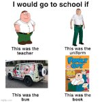 I would go to school if | image tagged in i would go to school if,peter griffin,family guy | made w/ Imgflip meme maker