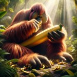 giant monkey eating a large banana