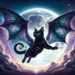 Black cat with dragon wings