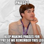 Respectable Theory | PHASE 1; KEEP MAKING PHASES FOR MATPAT SO WE REMEMBER THIS LEGEND | image tagged in respectable theory,memes,matpat,phase | made w/ Imgflip meme maker
