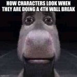 END UPVOTE BEGGING! | HOW CHARACTERS LOOK WHEN THEY ARE DOING A 4TH WALL BREAK | image tagged in donkey staring | made w/ Imgflip meme maker