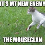 Warrior cat meme | IT'S MT NEW ENEMY; THE MOUSECLAN | image tagged in warrior cat meme | made w/ Imgflip meme maker