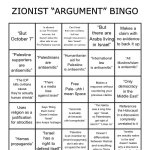 Zionist “argument” bingo template