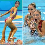 Lia Thomas tries synchronized swimming