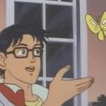 Man with butterfly meme