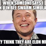 Elon musk | WHEN SOMEONE SAYS I OWN U IN BEE SWARM SIMULATOR; THEY THINK THEY ARE ELON MUSK | image tagged in elon musk,bee swarm simulator,memes | made w/ Imgflip meme maker