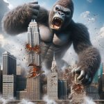 King Kong Ripping Up Skyscrapers in Manhattan