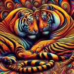 One Tiger and one tigress cuddling