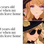 It's somehow relatable. | 6 years old me when my parents leave home; 18 years old me when my parents leave home | image tagged in memes,funny,home,alone,relatable | made w/ Imgflip meme maker