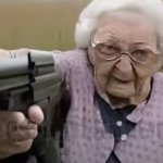 Deformed Grandma Pointing Gun At You