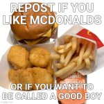 repost if you like mcdonalds meme