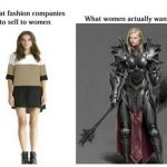 What fashion companies try to sell to women