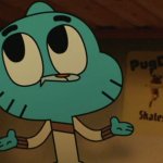 Gumball closing his mouth meme