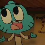 Gumball opening his mouth