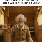 He was RIGHT THERE at the finish line. | 8 year old me watching Lightning McQueen throw the Piston Cup to help some blue car: | image tagged in gifs,memes,funny,cars,relatable,funny memes | made w/ Imgflip video-to-gif maker