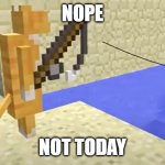 nope, not today | NOPE; NOT TODAY | image tagged in fishing cat,not today,minecraft memes,cats | made w/ Imgflip meme maker