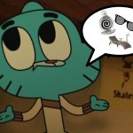 Gumball thinks about hypno | image tagged in gumball closing his mouth | made w/ Imgflip meme maker