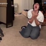 screaming on knees GIF Template