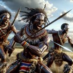 Zulu Tribesmen attacking with spears meme