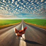 Chicken crossing the road meme