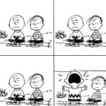 Frustrated Charlie Brown and Linus meme