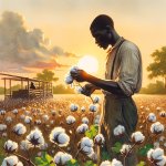 a black man picking cotton