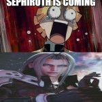 zenitsu is scared of sephiroth meme