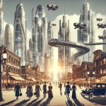 futuristic cityscape template