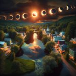 Eclipse Path of Totality Through a Vermont Town