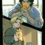 kenzo and johan holding cats meme