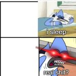 Regular show Sleeping Mordecai