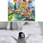 Even Penguins love Digimon | image tagged in happy penguin | made w/ Imgflip meme maker