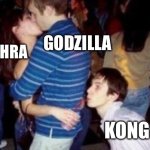 Third Wheel | GODZILLA; MOTHRA; KONG | image tagged in third wheel,godzilla,mothra,king kong,kaiju,monsterverse | made w/ Imgflip meme maker