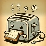 Toaster eating bread?