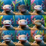 Axolotl different faces template